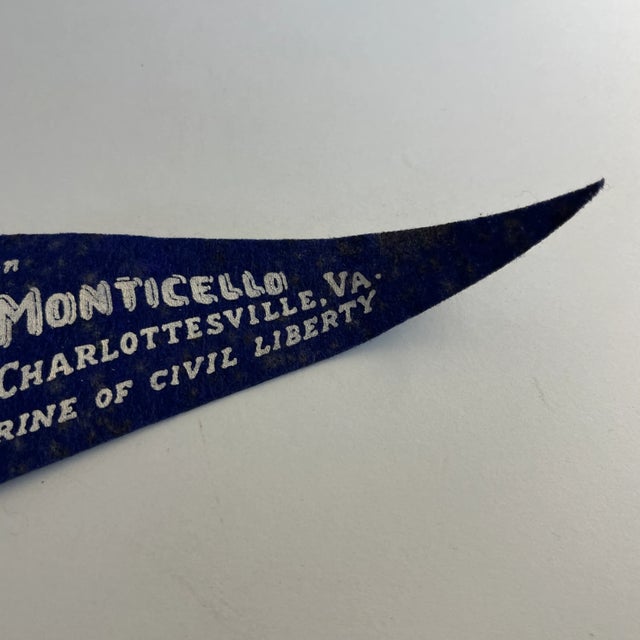 Shabby Chic Vintage 1970s Miniature Monticello Banner For Sale - Image 3 of 5