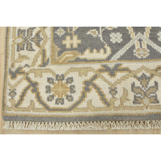 Oushak Rug 3’1” X 5’1” Gray Wool Tribal Hand-Knotted Oriental Carpet For Sale - Image 9 of 12