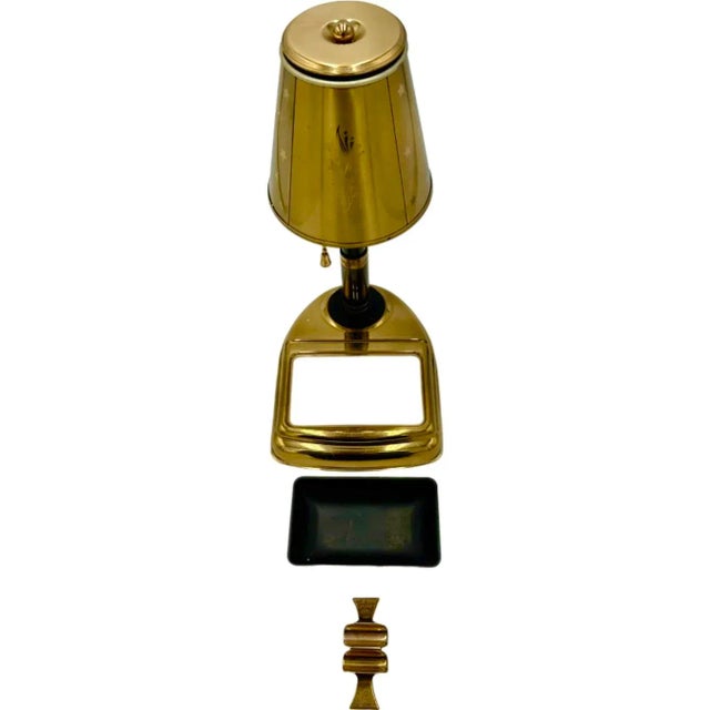 Metal Vintage Golden Age Cigarette Holder Dispenser Lamp Metal For Sale - Image 7 of 12