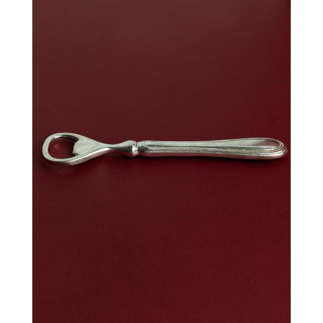 Vintage Minimal Silver-Plated Bottle Opener, 1960s For Sale - Image 6 of 11
