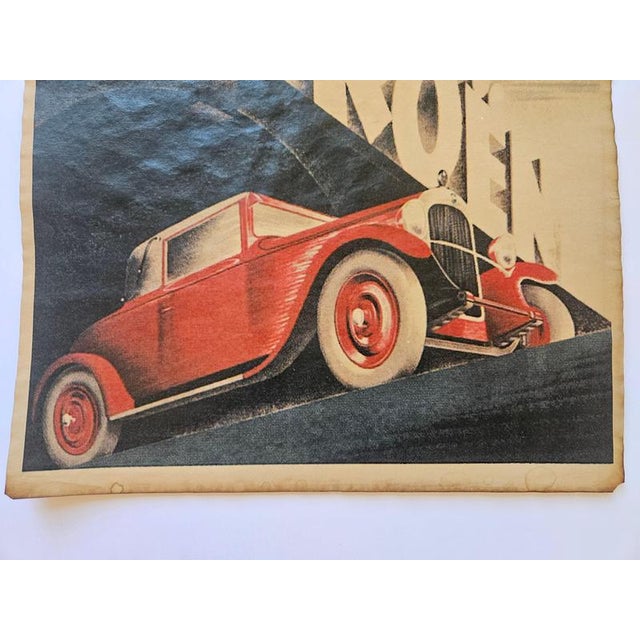 1930s Art Deco Citroen Automobile Advertising Poster, 1930s For Sale - Image 5 of 8