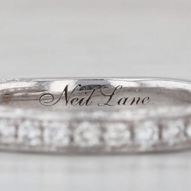 Modern Neil Lane 1.16ctw Diamond Halo Engagement Ring Wedding Band Bridal 14k Gold, Size 4.75 For Sale - Image 3 of 10