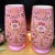 Vintage Circa 1900's Continental Bristol Pink Hand Painted Large Vases For Sale - Image 4 of 7