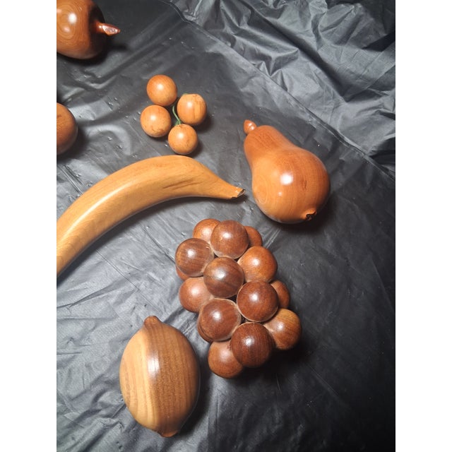 Vintage Wooden Carved Fruit Decor - A Set For Sale - Image 4 of 10