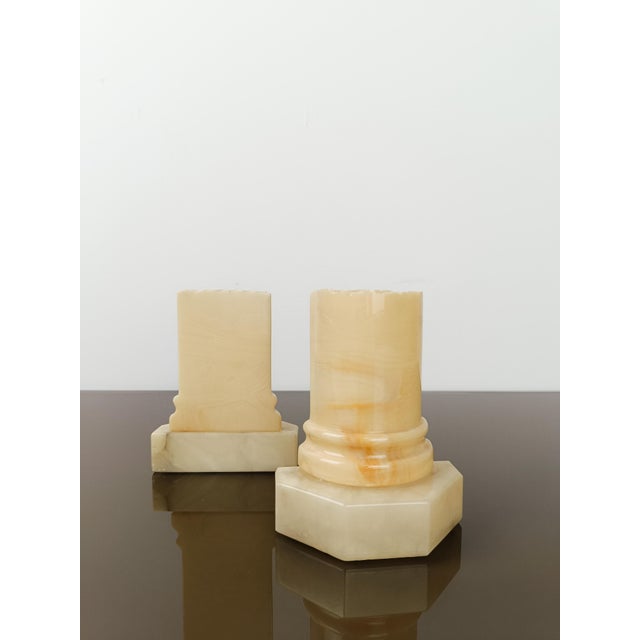 Carved Alabaster Bookends from Volterra in the style of the Grand Tour, 1960s, Set of 2 For Sale - Image 13 of 14