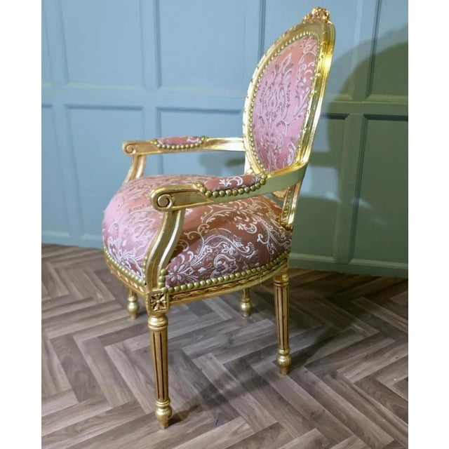 19th Century French Gilt Salon Chair For Sale - Image 4 of 9