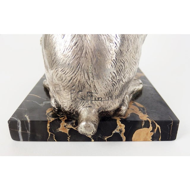 F Coffin, Jack Russell Dog Sculpture, 1920s, Bronze and Marble For Sale - Image 12 of 14