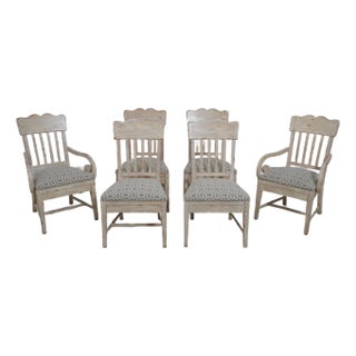 Set of 6 Drexel Gustavian Paint Decorated Dining Room Chairs For Sale