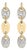 Gold Vermeil 1/10 Cttw Diamond Bold Disc Link Earrings, Pair For Sale
