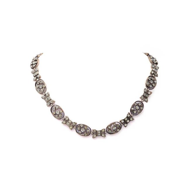 Silver Victorian Paste Necklace inn Silver For Sale - Image 8 of 8