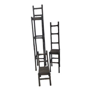 Sculpture Metal Mini Chair Table Top Riser Display Set of 3 For Sale