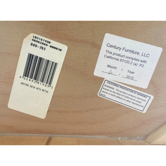 Century Furniture Modern Chrome and Zebra Wood Metal Base Desk Table 849-761 For Sale - Image 9 of 12