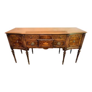 Antique Georgian Mahogany Sideboard With Inlay 1920s For Sale