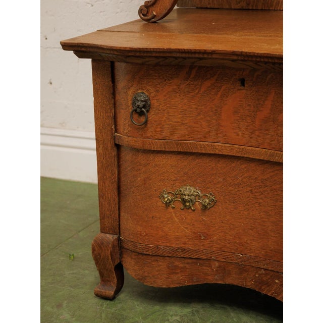 Tiger Oak French Antique Dresser For Sale - Image 9 of 12