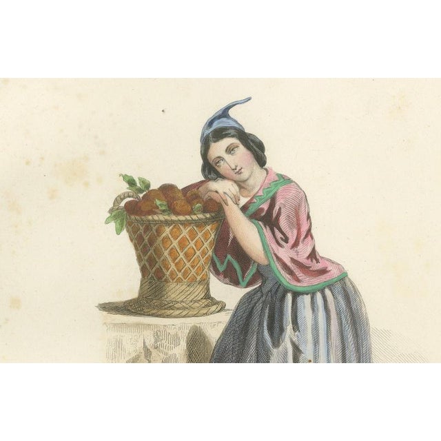 Portuguese & Madeira Folk Costume Engravings, 1850, Engraving For Sale - Image 12 of 15
