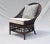 Vintage Rattan Curved Back Chair Attributed to Palecek, Blue & White, 1990s For Sale - Image 9 of 13