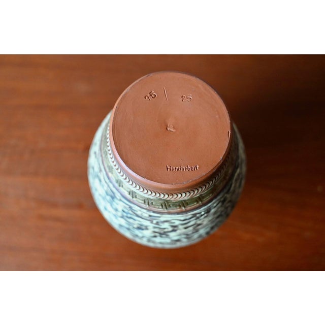 Ceramic Vintage Brutalist Scarified Terracotta Vase from SP Hillscheid, 1970s For Sale - Image 7 of 8