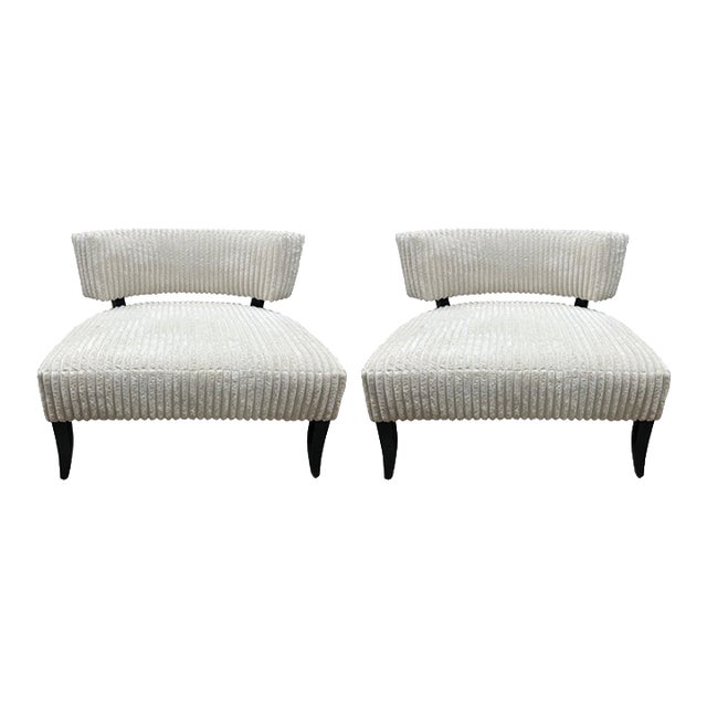 1960s Pair of James Mont Attributed Lounge Chairs For Sale