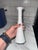Contemporary Vintage Anchor Hocking "Stars & Bars" Pattern Milk Glass Bud Vase For Sale - Image 3 of 3