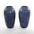 Arts & Crafts Pair Antique Roseville Art Pottery Floral Embossed Vases With Mottled Blue Glaze For Sale - Image 3 of 6
