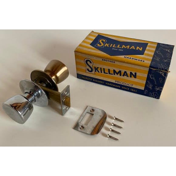 1960s Mid-Century Modern Satin Bronze/Chrome Split Finish Skillman Passage Doorset For Sale In Los Angeles - Image 6 of 9