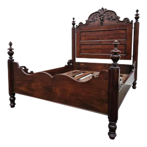 Rare 19th Century Mallard American Rococo Walnut Queen With William and Mary Accents
