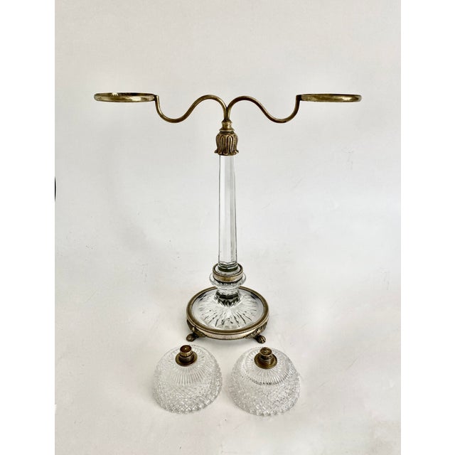 Metal Victorian S. Clarke's Cricklite Double Glass Candelabra - a Pair For Sale - Image 7 of 8