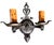 1920 Hammered and Mixed Cast Iron and Brass Sconces, Original Patina - a Pair For Sale In Los Angeles - Image 6 of 6