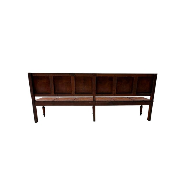 Art Nouveau Dutch Hall Bench in Elm and Beech, 1900s For Sale - Image 4 of 16