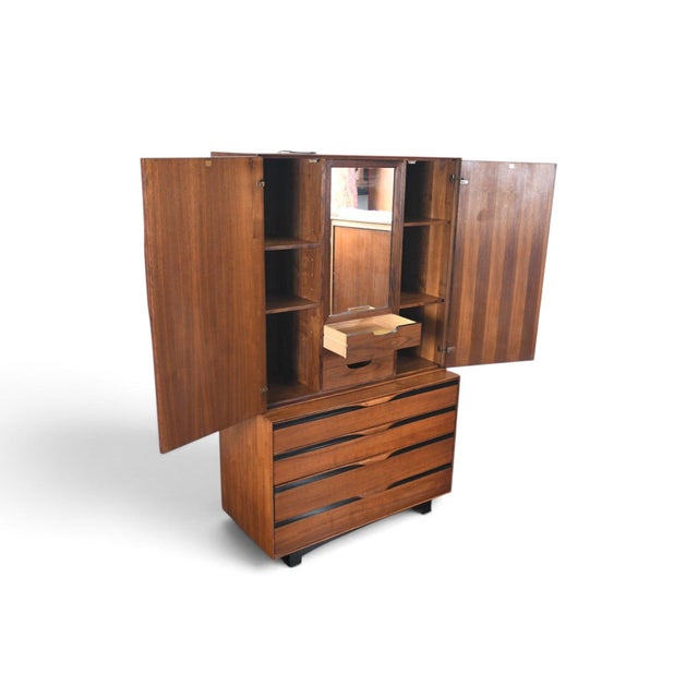 Mid 20th Century John Kapel Tall Dresser / Wardrobe in Walnut For Sale - Image 13 of 14