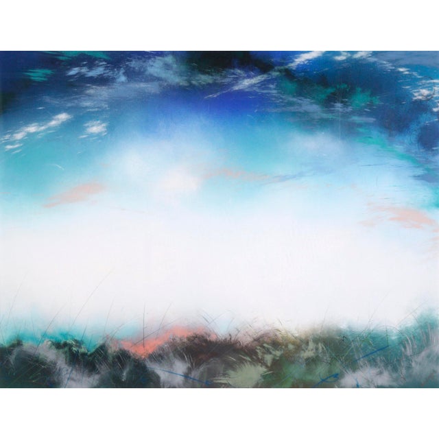 Skyscapes Series - Large Scale Landscape in Pastel on Paper Brightly colored Dry Pastel abstract landscape by Aleah Koury...