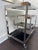 Contemporary Single Greek Key Polished Steel Bar Cart For Sale - Image 10 of 12