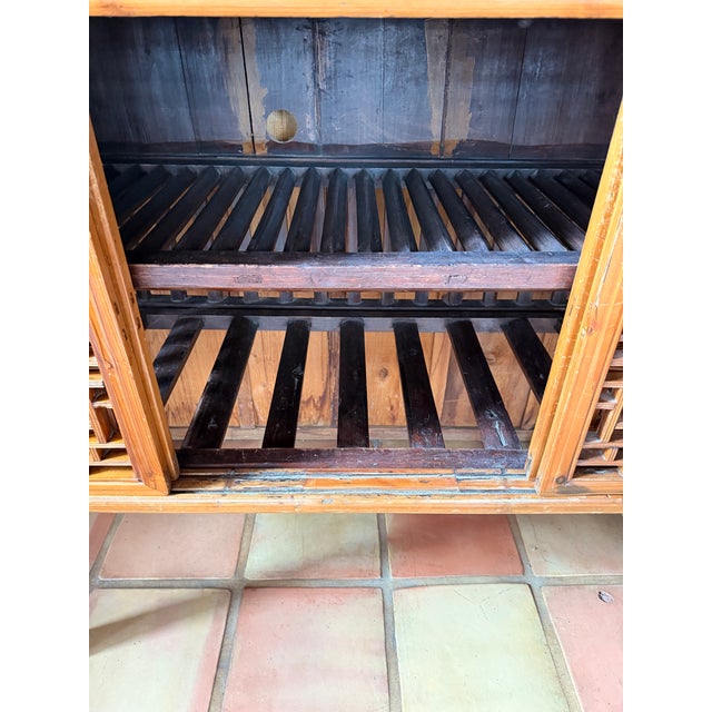 Chinese Vintage Chinese Chicken Coop Cabinet With Lattice Doors For Sale - Image 3 of 6