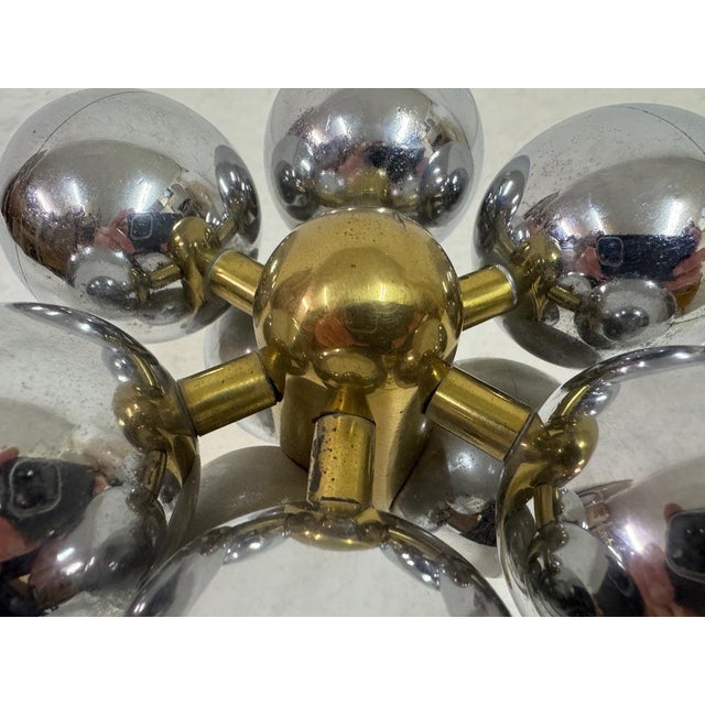 Gold Italian Brass and Chrome Sculpture, 1970s For Sale - Image 8 of 10