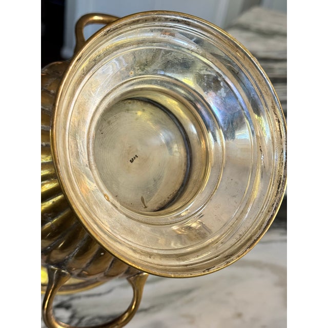 Brass Vintage Neoclassical Brass Finish Urn Shape Vase For Sale - Image 8 of 11