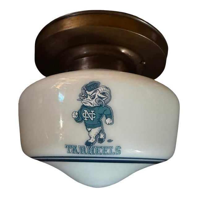 Mid 20th Century Mid-Century University of North Carolina Tarheels Mascot Flushmount For Sale