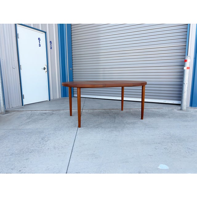 Brown 1960s Danish Modern Teak Extendable Dining Table For Sale - Image 8 of 15