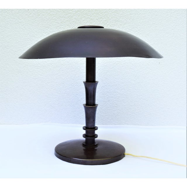 Metal Austrian Massive Table Lamp by Julius Theodor Kalmar For Sale - Image 7 of 7