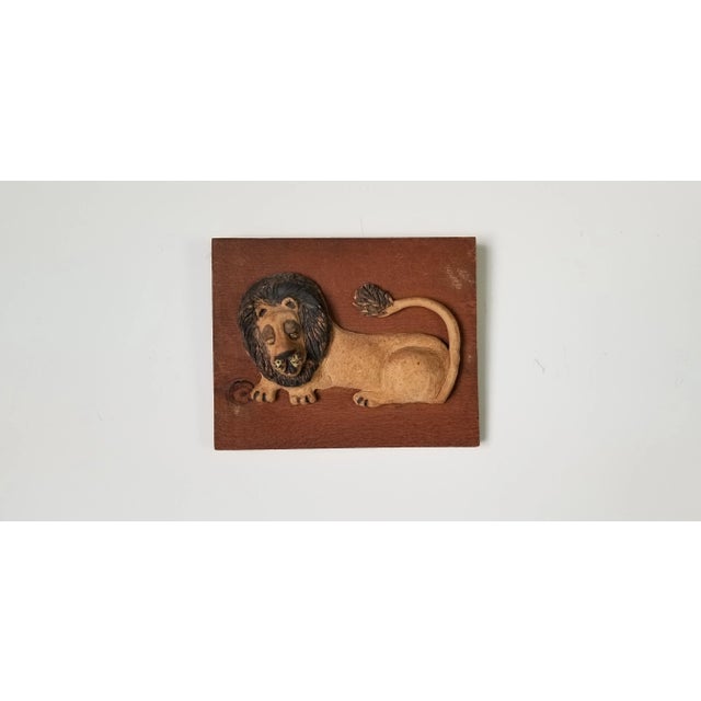 Mid-Century Modern Mid-Century Wood and Pottery Wall Art Plaque For Sale - Image 3 of 10