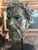 1980s Vintage Verdigris Patinated Cast Bronze Classical Head Sculpture on Stand, Grand Tour Style For Sale - Image 5 of 11