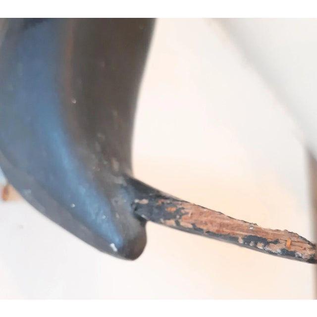 Folk Art Wooden Blackbird Crow Bird For Sale - Image 4 of 11