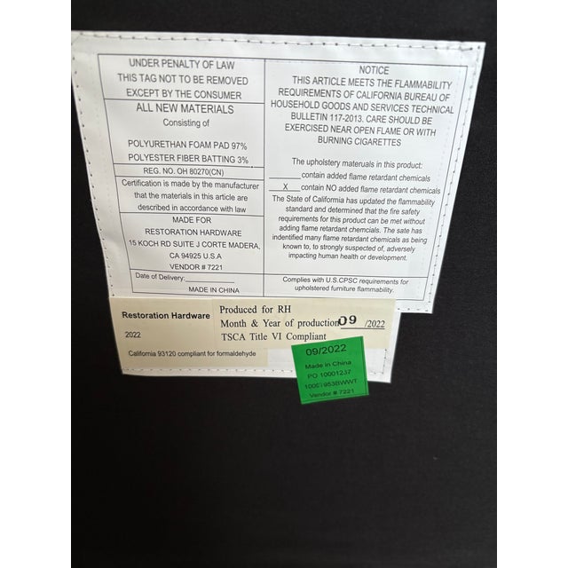 White Rh Ellison Slope Arm Dining Armchairs – Set of 4 Perennials® Performance Textured Linen Weave – White | Recessed Casters For Sale - Image 8 of 8