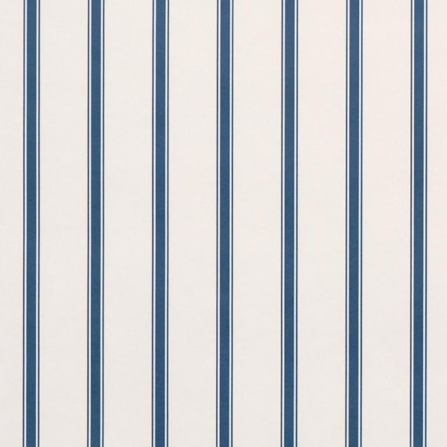 Sample - Schumacher Westerly Stripe Wallcovering In Navy For Sale In New York - Image 6 of 6