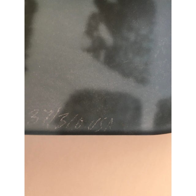 Metal Square Aqua Teal & Gilt Gold Platinum Serving Platter Tray by Renown California Artisan Annieglass For Sale - Image 7 of 10