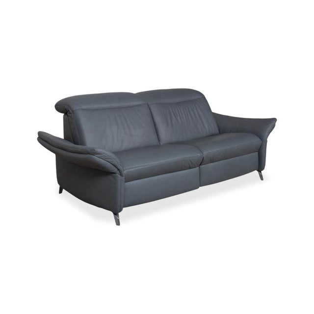 Modern Himolla 1065 Leather Two-Seater Blue Grey Electric Function Sofa For Sale - Image 3 of 18