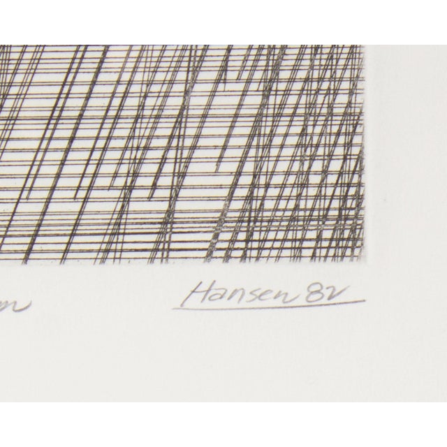 Printmaking Materials 1982 “Fisherman in a Rainstorm” Abstract Etching by Art Hansen For Sale - Image 7 of 8