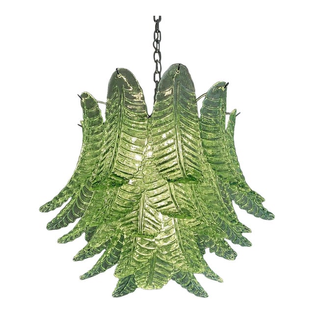 Early 21st Century Italian Green Felci Murano Glass Chandelier in Green by Simoeng for Simoeng For Sale - Image 5 of 5