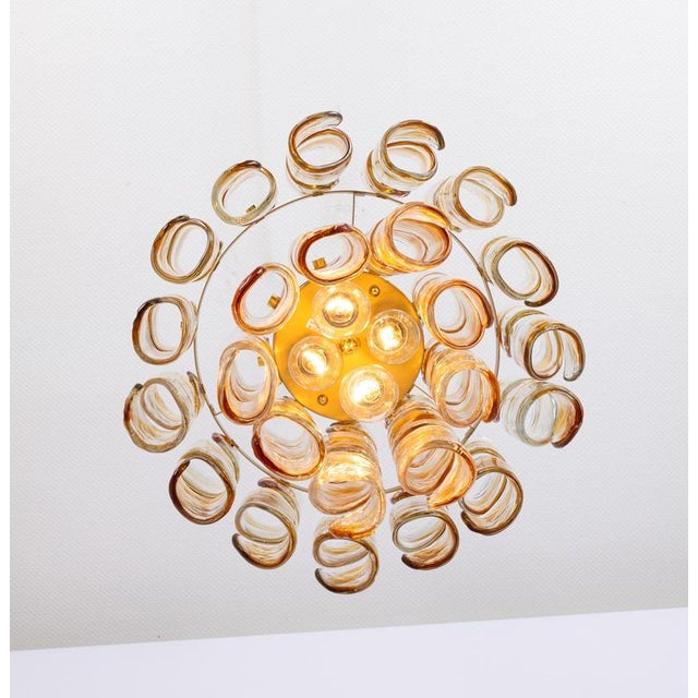 Large Murano Glass Tubes Flush Mount Light from Kaiser, Germany, 1960s For Sale - Image 13 of 17