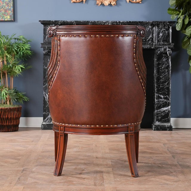 2020s Leather Swan Arm Chair For Sale - Image 5 of 14