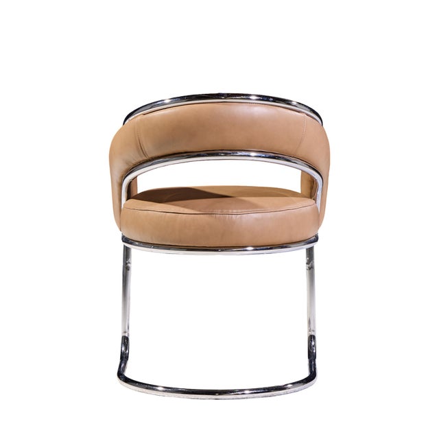 Chrome Giotto Stoppino Style Mid Century Chrome and Leather Dining Chairs - Set of 4 For Sale - Image 8 of 10